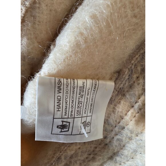 Donegal Soft Mohair Blend Winter Hat & Scarf Set Cream Gray Textured Accessories - Picture 8 of 12